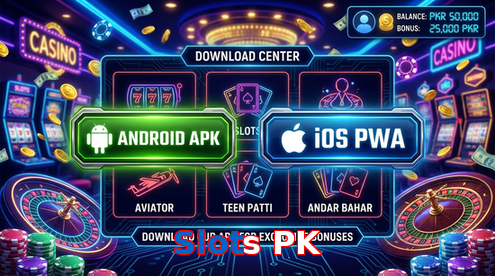 Main screen of Slots PK download page for PK players