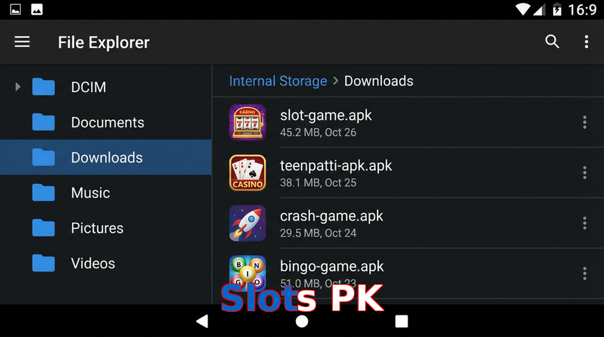 Main screen of Slots PK gameapk page for PK players