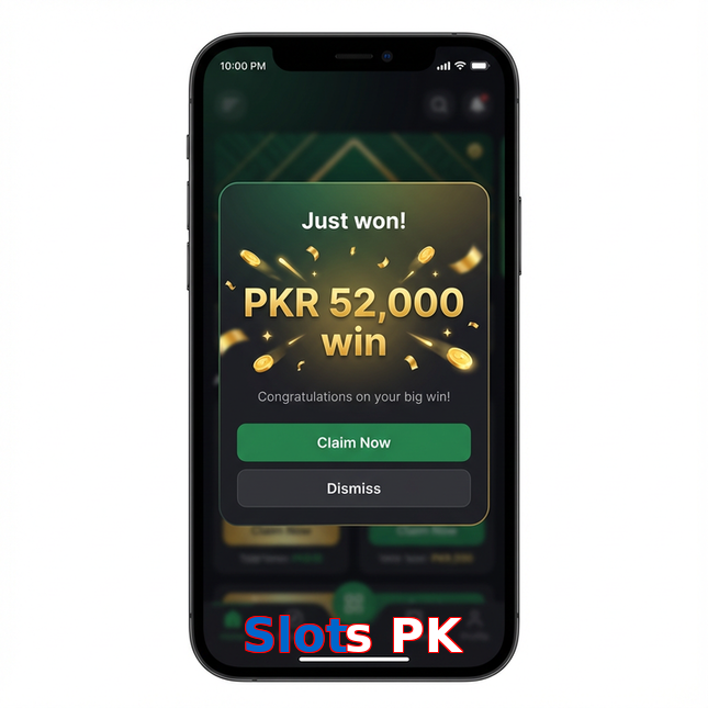 Main screen of Slots PK win page for PK players
